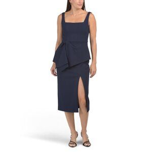 AIDAN MATTOX Dark Navy Sleeveless Cocktail Dress